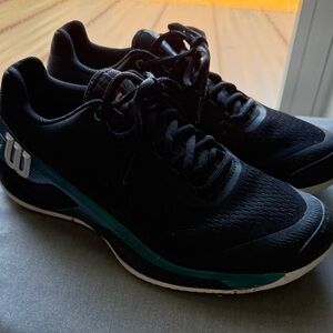 Wilson Men's Black and Teal Tennis Shoes